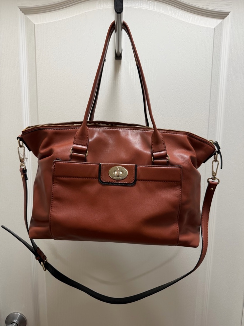 Kate Spade NY Hampton Janie Brown Leather Shoulder / Crossbody Bag